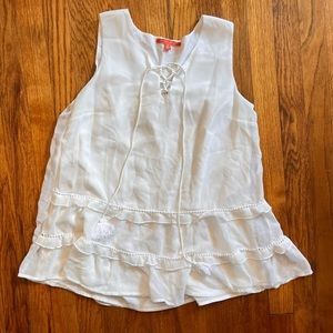 ModCloth White Flowy Boho Top